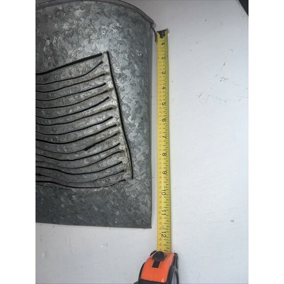 Galvanized metal American flag carved Rustic door hanger Pocket large handmade - Picture 6 of 10